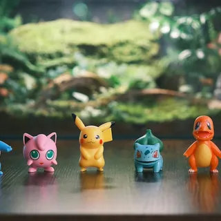 Small Pokémon figures in a row